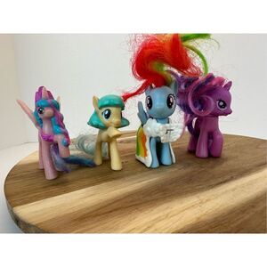 MLP MY LITTLE PONY Lot of 4 & Brush